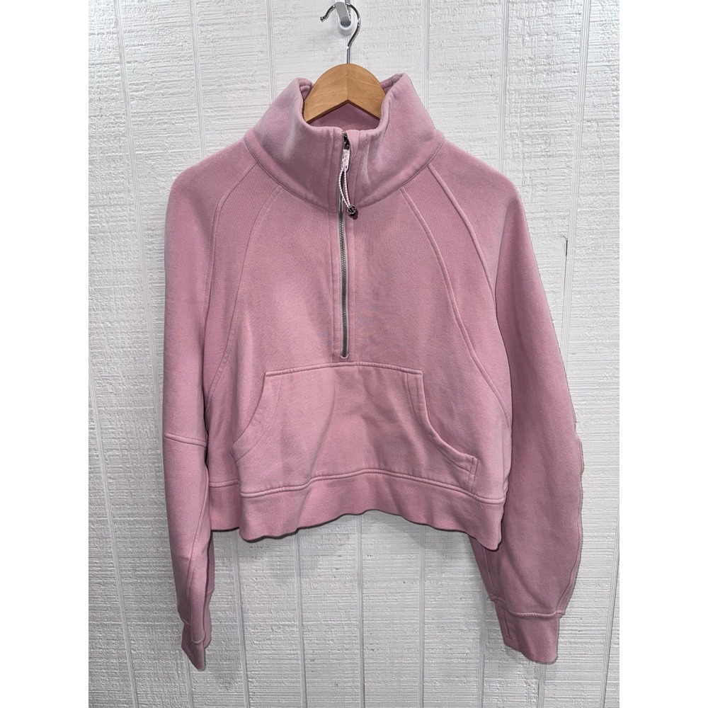 Lululemon Scuba Oversized Funnel Neck Half Zip Women Pink M/L